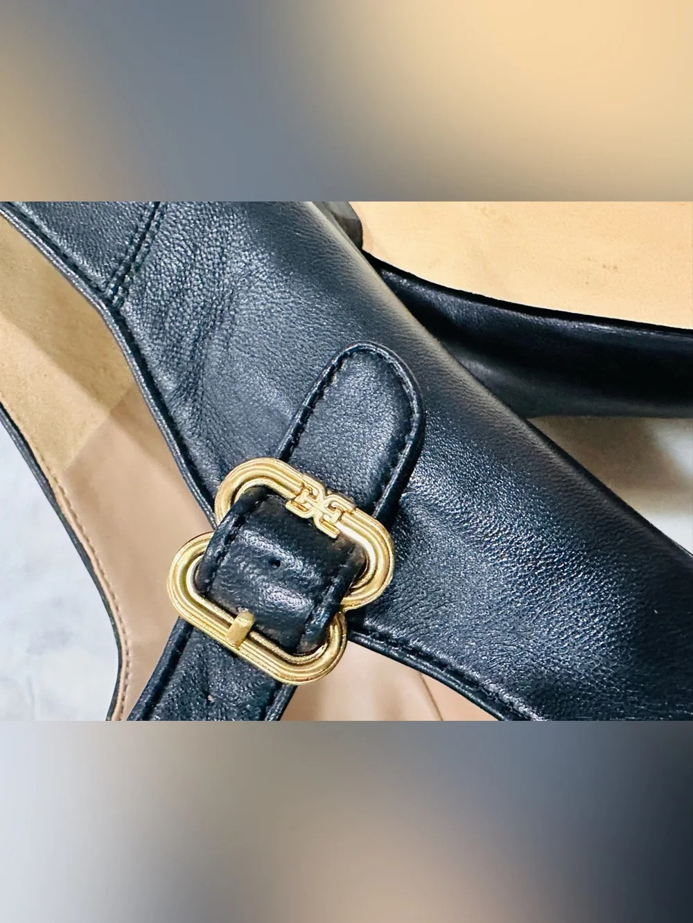 Sam Edelman Michaela Leather Mary Jane Flats Sz 11M gold buckle strap classic - Picture 12 of 13